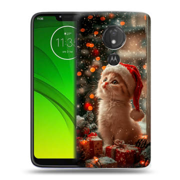 Силиконовый чехол на Motorola Moto G7 Power с принтом Новый год Силиконовый чехол на Motorola Moto G7 Power с принтом Новый год