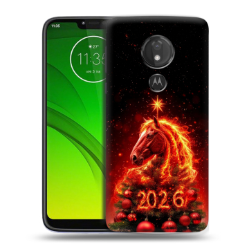 Силиконовый чехол на Motorola Moto G7 Power с принтом Новый год Силиконовый чехол на Motorola Moto G7 Power с принтом Новый год