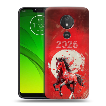 Силиконовый чехол на Motorola Moto G7 Power с принтом Новый год Силиконовый чехол на Motorola Moto G7 Power с принтом Новый год
