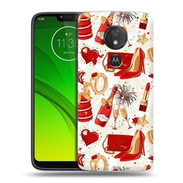 Силиконовый чехол на Motorola Moto G7 Power с принтом Новый год Силиконовый чехол на Motorola Moto G7 Power с принтом Новый год