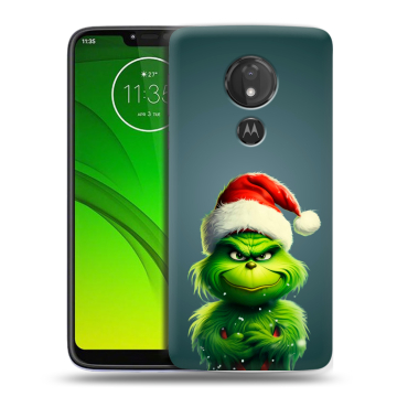 Силиконовый чехол на Motorola Moto G7 Power с принтом Новый год