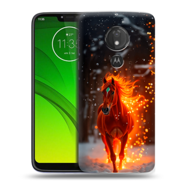 Силиконовый чехол на Motorola Moto G7 Power с принтом Новый год