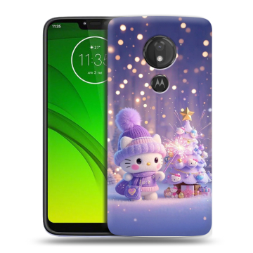 Силиконовый чехол на Motorola Moto G7 Power с принтом Новый год