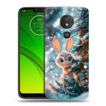 Силиконовый чехол на Motorola Moto G7 Power с принтом Новый год