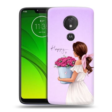 Силиконовый чехол на Motorola Moto G7 Power с принтом женский