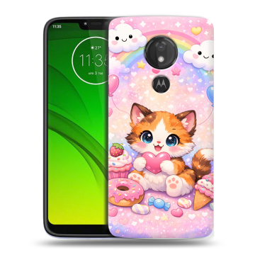 Силиконовый чехол на Motorola Moto G7 Power с принтом для девочек
