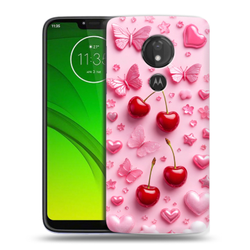 Силиконовый чехол на Motorola Moto G7 Power с принтом для девочек