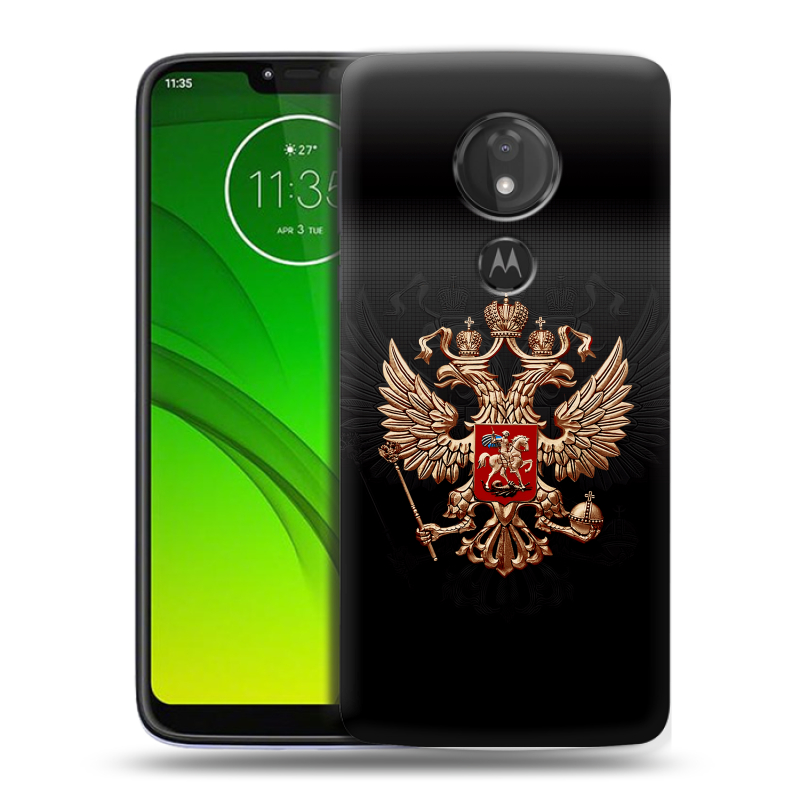 Силиконовый чехол на Motorola Moto G7 Power с принтом Герб России Силиконовый чехол на Motorola Moto G7 Power с принтом Герб России