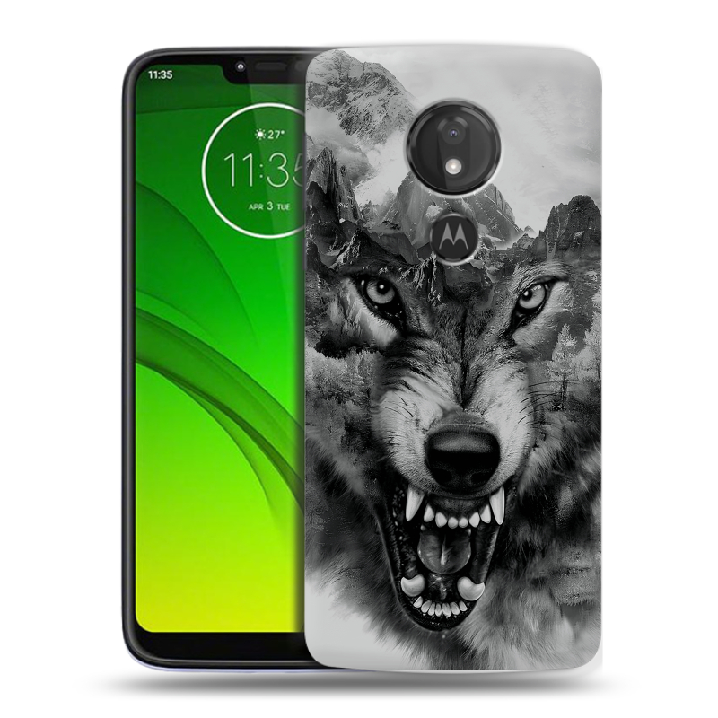 Силиконовый чехол на Motorola Moto G7 Power с принтом Волк Силиконовый чехол на Motorola Moto G7 Power с принтом Волк