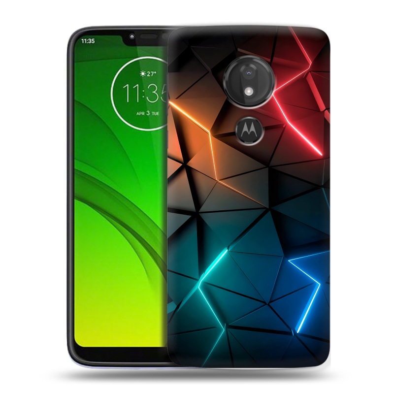 Силиконовый чехол на Motorola Moto G7 Power с принтом Абстракция неон Силиконовый чехол на Motorola Moto G7 Power с принтом Абстракция неон