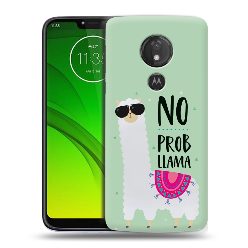Силиконовый чехол на Motorola Moto G7 Power с принтом Лама Силиконовый чехол на Motorola Moto G7 Power с принтом Лама