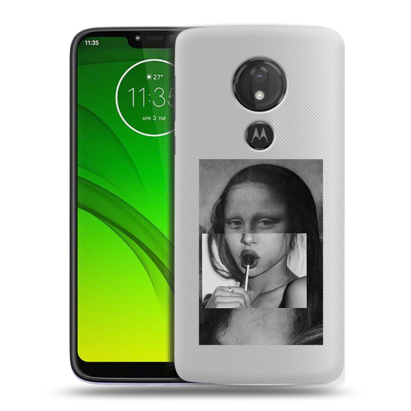 Силиконовый чехол на Motorola Moto G7 Power с принтом Мона Лиза Силиконовый чехол на Motorola Moto G7 Power с принтом Мона Лиза