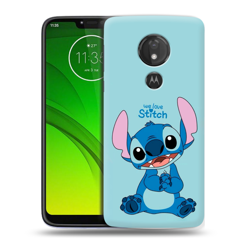 Силиконовый чехол на Motorola Moto G7 Power с принтом Лило и Стич Силиконовый чехол на Motorola Moto G7 Power с принтом Лило и Стич