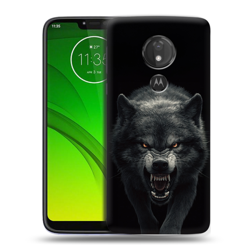 Силиконовый чехол на Motorola Moto G7 Power с принтом Волк Силиконовый чехол на Motorola Moto G7 Power с принтом Волк