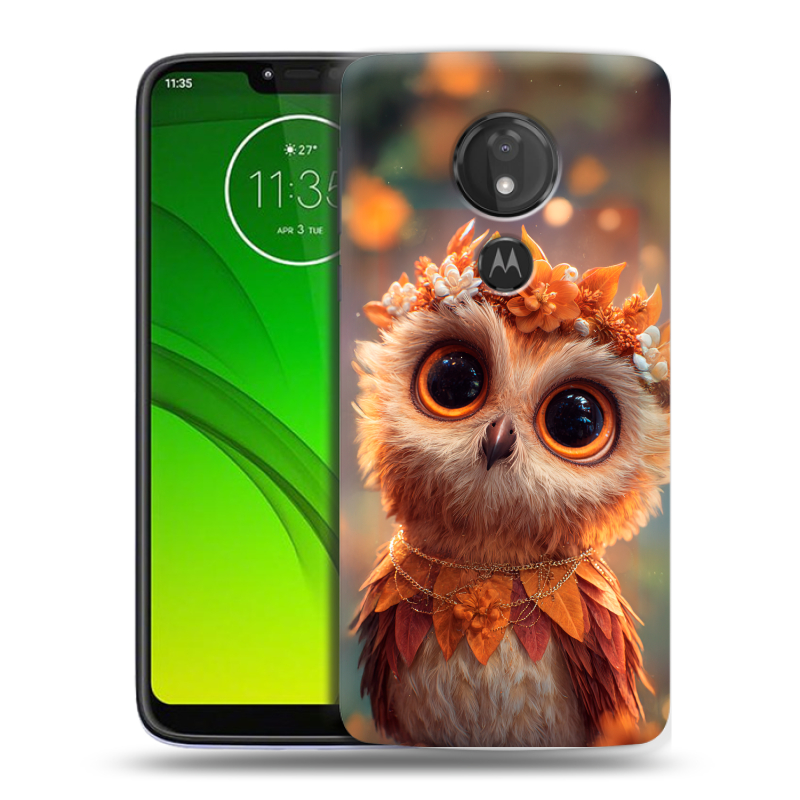 Силиконовый чехол на Motorola Moto G7 Power с принтом Милая сова Силиконовый чехол на Motorola Moto G7 Power с принтом Милая сова