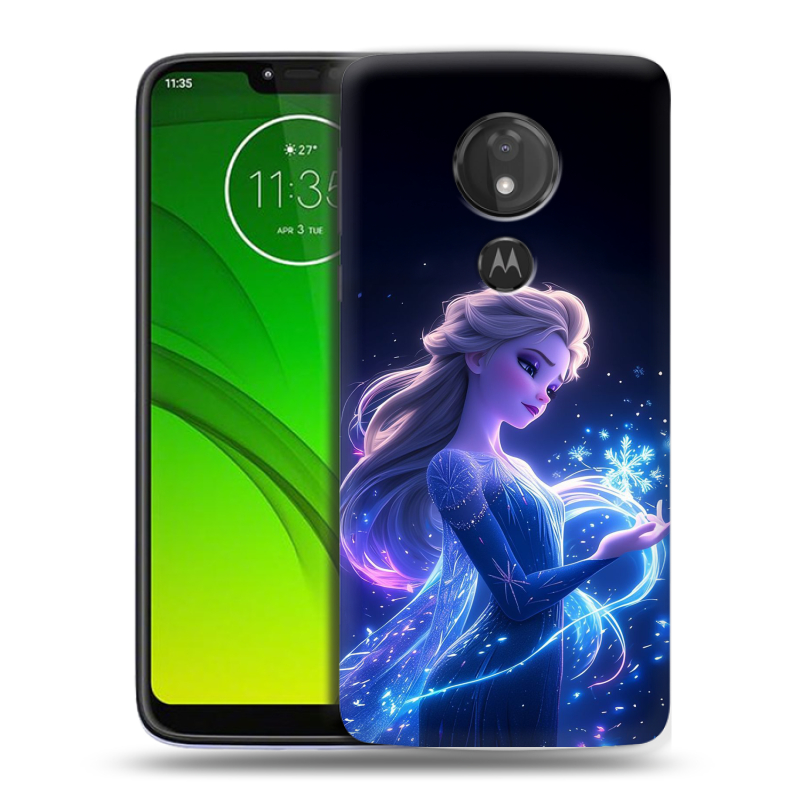 Силиконовый чехол на Motorola Moto G7 Power с принтом Холодное сердце Frozen Силиконовый чехол на Motorola Moto G7 Power с принтом Холодное сердце Frozen