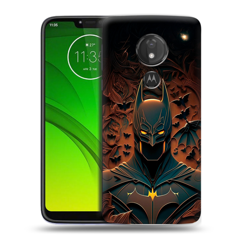 Силиконовый чехол на Motorola Moto G7 Power с принтом Batman Бэтмен Силиконовый чехол на Motorola Moto G7 Power с принтом Batman Бэтмен