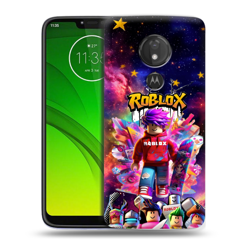 Силиконовый чехол на Motorola Moto G7 Power с принтом Roblox Роблокс Силиконовый чехол на Motorola Moto G7 Power с принтом Roblox Роблокс
