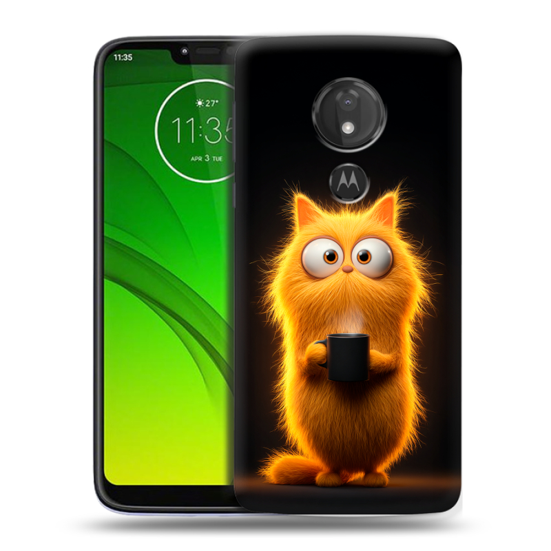 Силиконовый чехол на Motorola Moto G7 Power с принтом Смешной кот Силиконовый чехол на Motorola Moto G7 Power с принтом Смешной кот