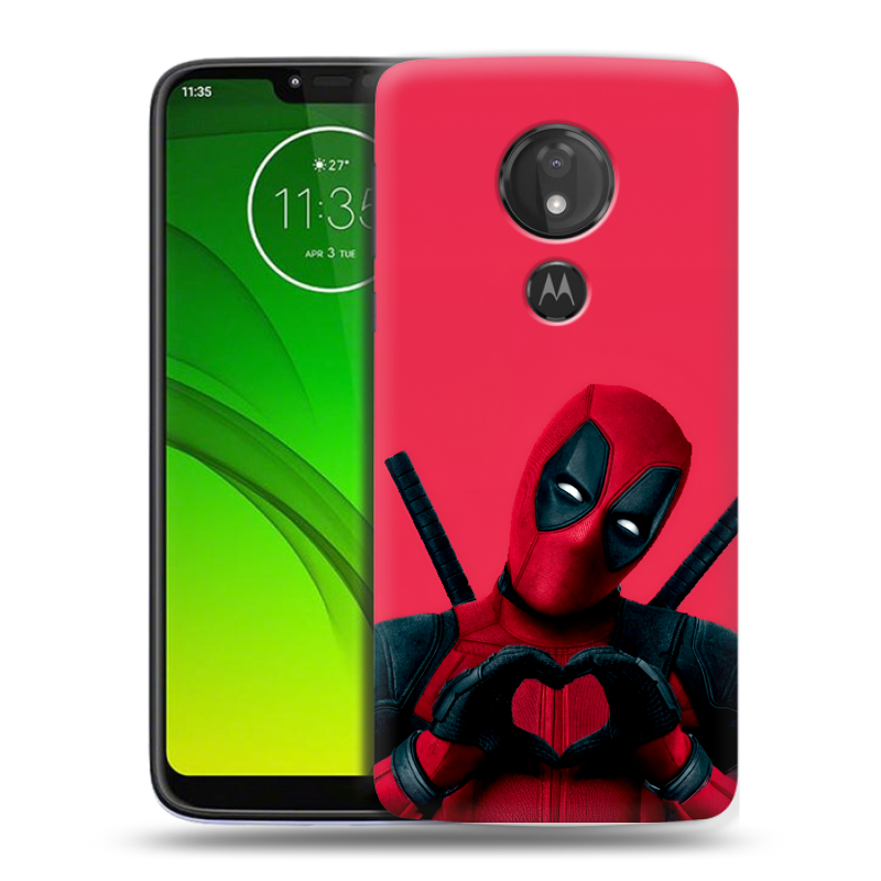 Силиконовый чехол на Motorola Moto G7 Power с принтом Дедпул Deadpool Силиконовый чехол на Motorola Moto G7 Power с принтом Дедпул Deadpool