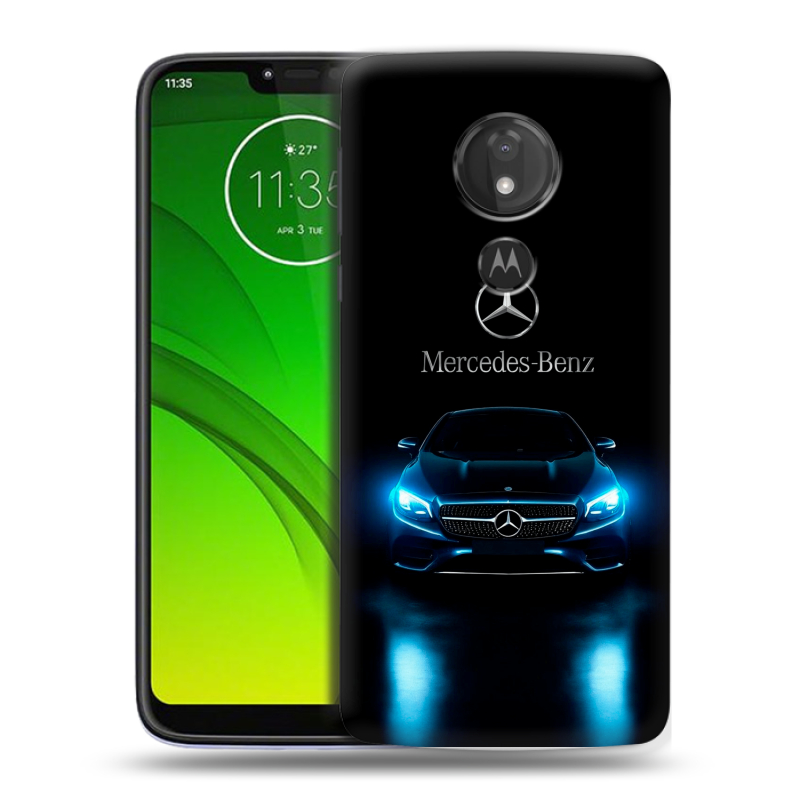 Силиконовый чехол на Motorola Moto G7 Power с принтом Mercedes Мерседес Силиконовый чехол на Motorola Moto G7 Power с принтом Mercedes Мерседес
