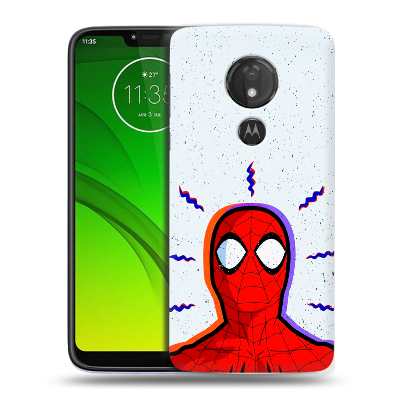 Силиконовый чехол на Motorola Moto G7 Power с принтом Spiderman Человек паук Силиконовый чехол на Motorola Moto G7 Power с принтом Spiderman Человек паук