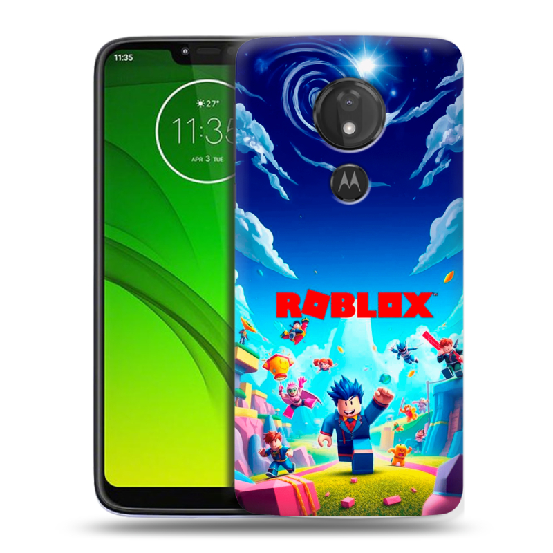 Силиконовый чехол на Motorola Moto G7 Power с принтом Roblox Роблокс Силиконовый чехол на Motorola Moto G7 Power с принтом Roblox Роблокс