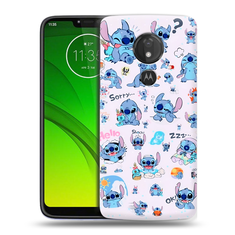 Силиконовый чехол на Motorola Moto G7 Power с принтом Лило и Стич Силиконовый чехол на Motorola Moto G7 Power с принтом Лило и Стич