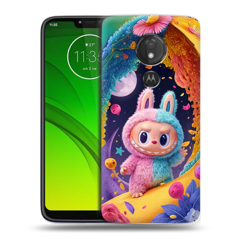 Силиконовый чехол на Motorola Moto G7 Power с принтом Labubu Лабубу Силиконовый чехол на Motorola Moto G7 Power с принтом Labubu Лабубу