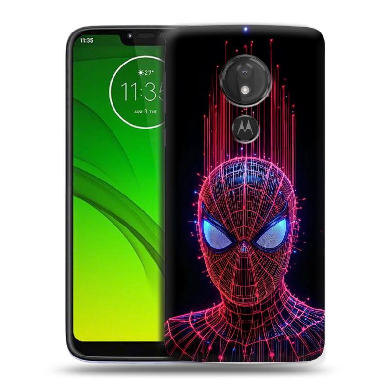 Силиконовый чехол на Motorola Moto G7 Power с принтом Spiderman Человек паук Силиконовый чехол на Motorola Moto G7 Power с принтом Spiderman Человек паук