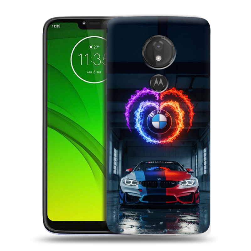 Силиконовый чехол на Motorola Moto G7 Power с принтом BMW БМВ Силиконовый чехол на Motorola Moto G7 Power с принтом BMW БМВ