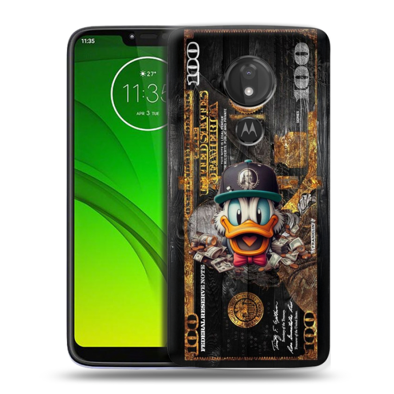 Силиконовый чехол на Motorola Moto G7 Power с принтом Дональд Дак Доллар Силиконовый чехол на Motorola Moto G7 Power с принтом Дональд Дак Доллар