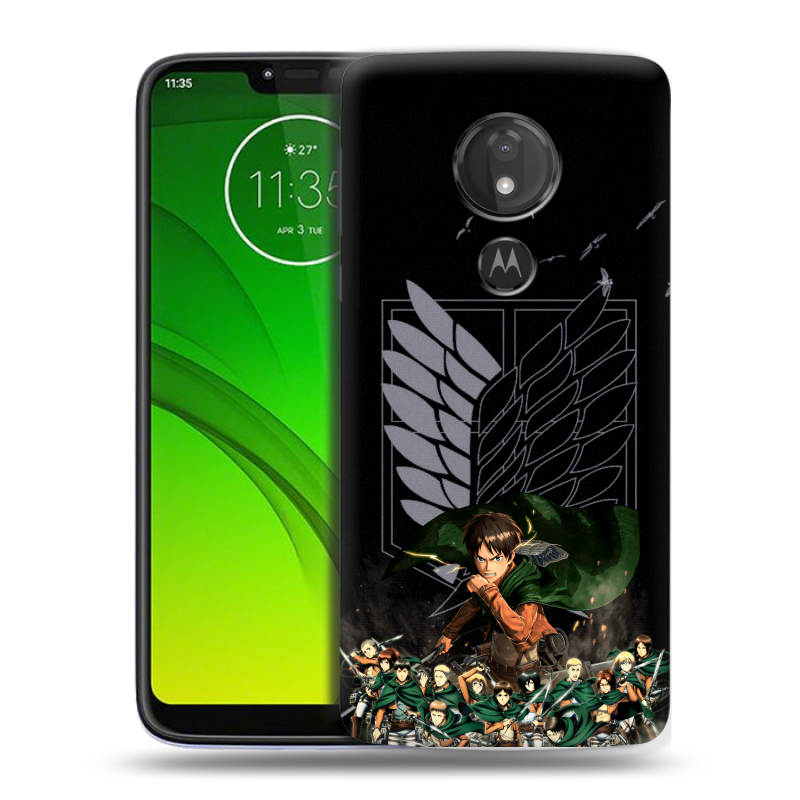 Силиконовый чехол на Motorola Moto G7 Power с принтом Атака титанов Силиконовый чехол на Motorola Moto G7 Power с принтом Атака титанов