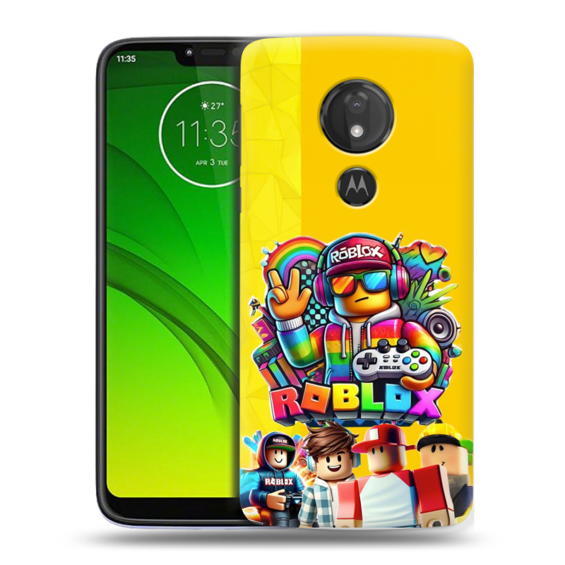 Силиконовый чехол на Motorola Moto G7 Power с принтом Roblox Роблокс Силиконовый чехол на Motorola Moto G7 Power с принтом Roblox Роблокс