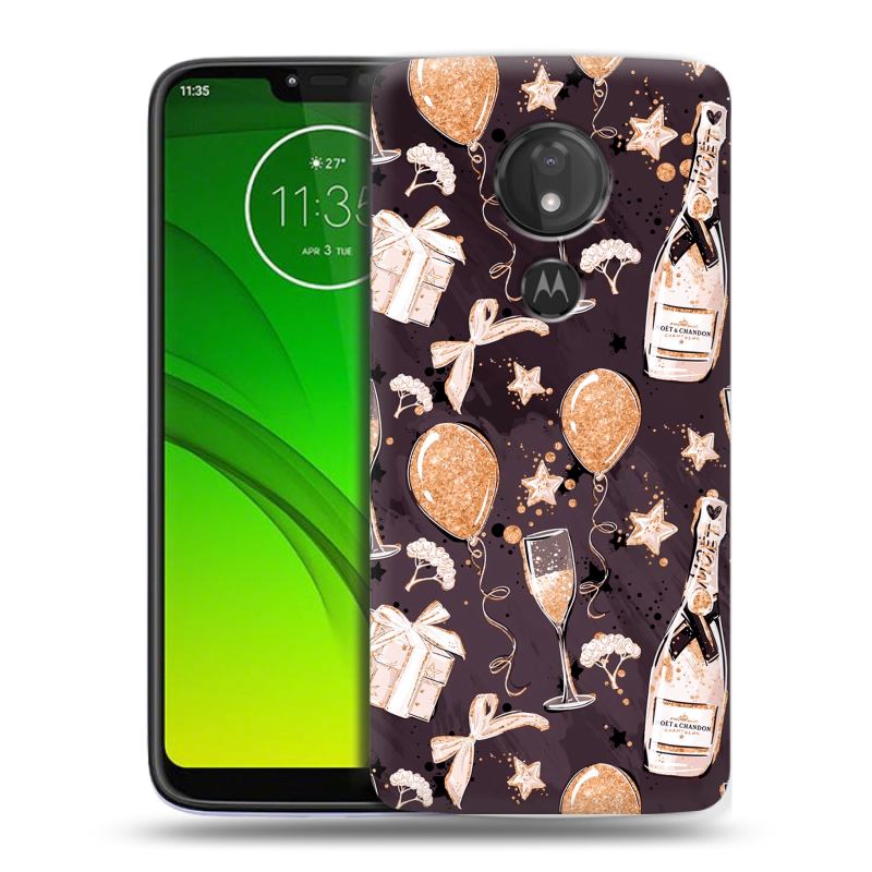 Силиконовый чехол на Motorola Moto G7 Power с принтом Новый год Силиконовый чехол на Motorola Moto G7 Power с принтом Новый год