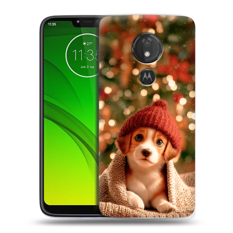 Силиконовый чехол на Motorola Moto G7 Power с принтом Новый год Силиконовый чехол на Motorola Moto G7 Power с принтом Новый год