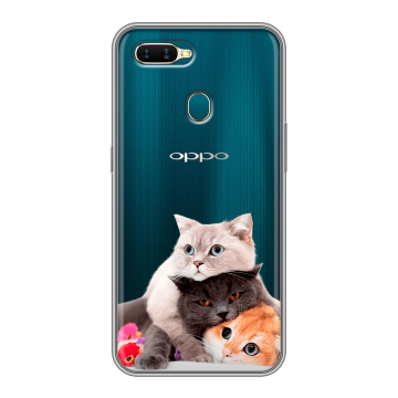 Силиконовый чехол на OPPO AX7 с принтом Кошки