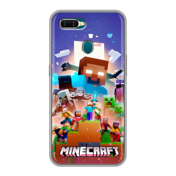 Силиконовый чехол на OPPO AX7 с принтом Майнкрафт Minecraft