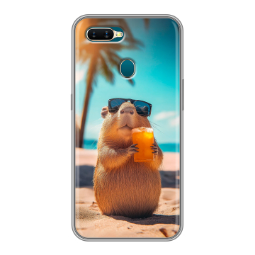 Силиконовый чехол на OPPO AX7 с принтом Капибара