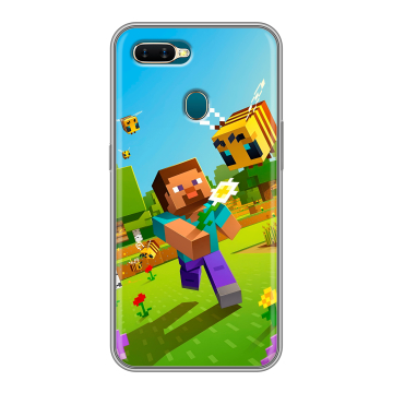 Силиконовый чехол на OPPO AX7 с принтом Майнкрафт Minecraft
