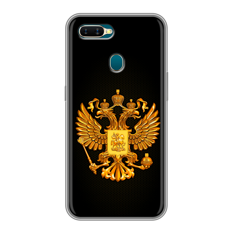 Силиконовый чехол на OPPO AX7 с принтом Герб России желтый Силиконовый чехол на OPPO AX7 с принтом Герб России желтый