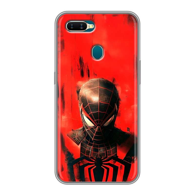 Силиконовый чехол на OPPO AX7 с принтом человек паук spiderman Силиконовый чехол на OPPO AX7 с принтом человек паук spiderman