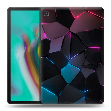 Силиконовый чехол на планшета Samsung Galaxy Tab S5e с принтом Геометрия неона