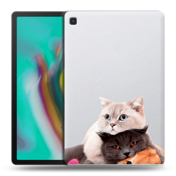 Силиконовый чехол на планшета Samsung Galaxy Tab S5e с принтом Кошки