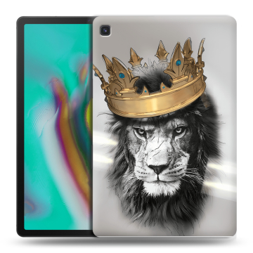 Силиконовый чехол на планшета Samsung Galaxy Tab S5e с принтом Лев с короной
