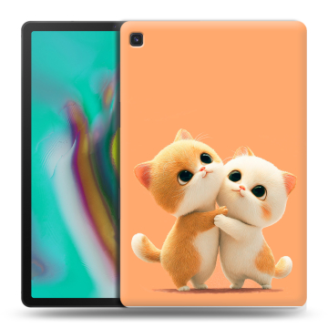 Силиконовый чехол на планшета Samsung Galaxy Tab S5e с принтом Милые котики