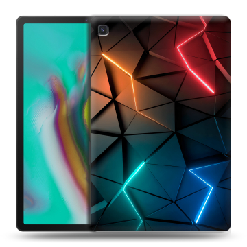 Силиконовый чехол на планшета Samsung Galaxy Tab S5e с принтом Абстракция неон