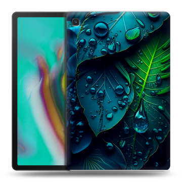 Силиконовый чехол на планшета Samsung Galaxy Tab S5e с принтом Листья