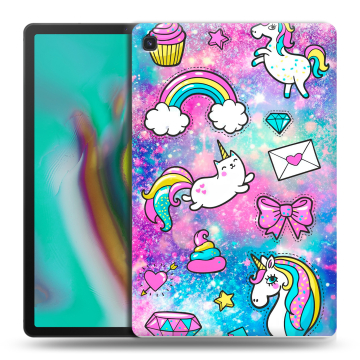 Силиконовый чехол на Samsung Galaxy Tab S5e с принтом Единороги