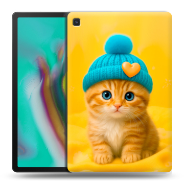 Силиконовый чехол на Samsung Galaxy Tab S5e с принтом Котенок в шапке